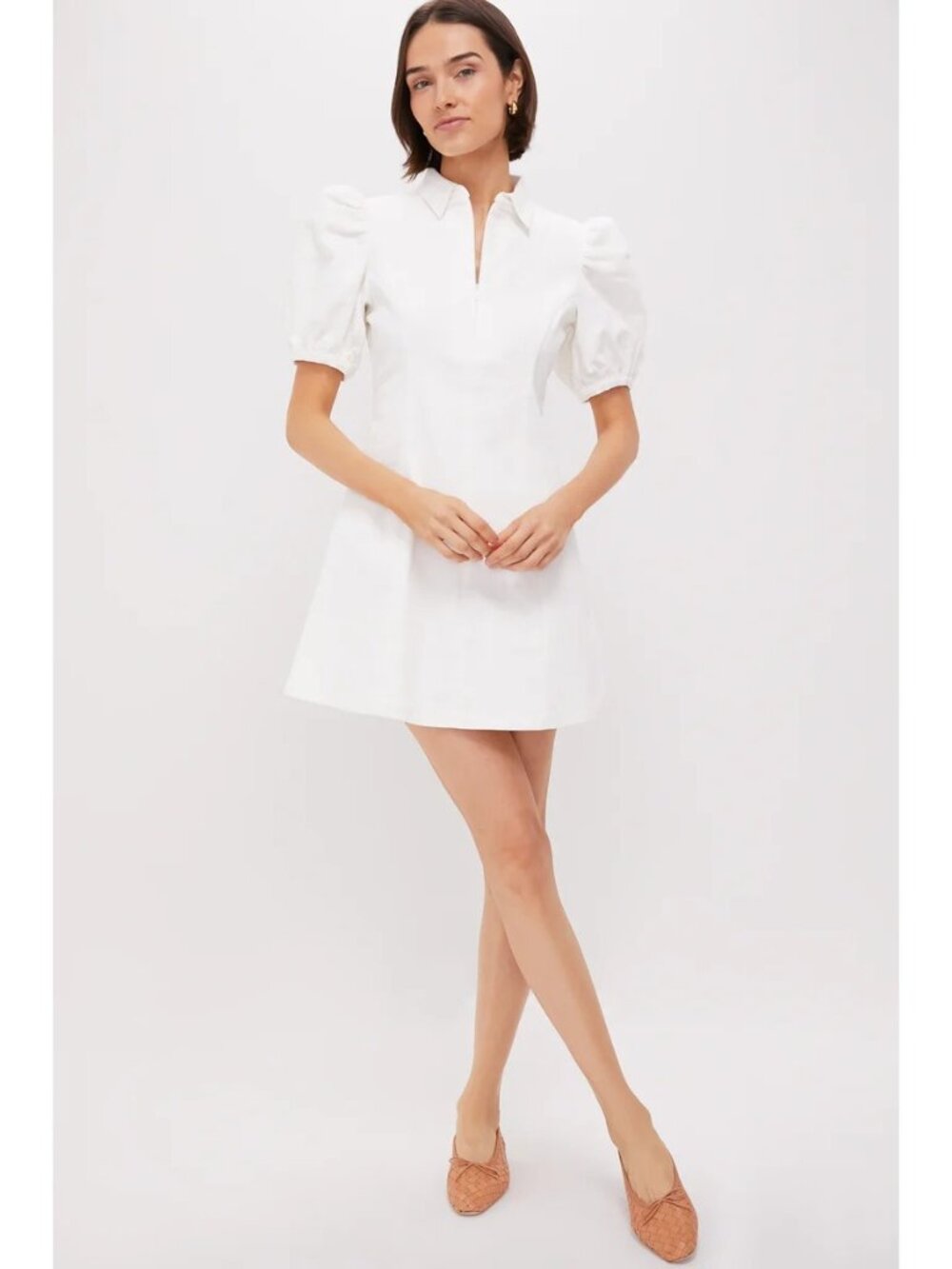 Tuckernuck Hyacinth House Front Zip Denim Mini Dress in White New Womens - Picture 11 of 11